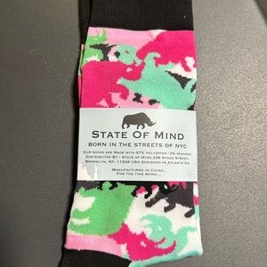 STATE OF MIND Unapologetic Rhino Printed socks